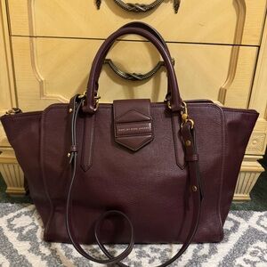 Marc Jacobs Burgundy Leather Tote Bag